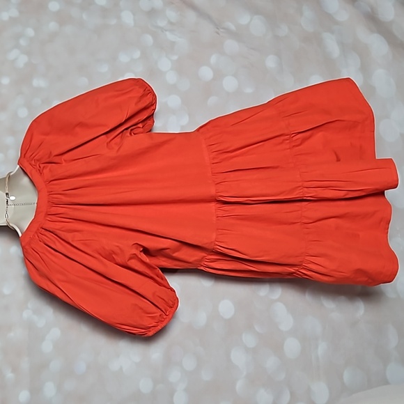 Japna | Orange Cotton Ruffled Mini Dress - Picture 3 of 6